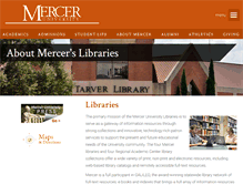 Tablet Screenshot of about-libraries.mercer.edu