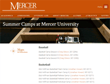 Tablet Screenshot of camps.mercer.edu