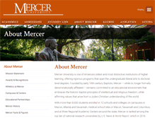 Tablet Screenshot of about.mercer.edu