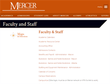 Tablet Screenshot of faculty-staff.mercer.edu